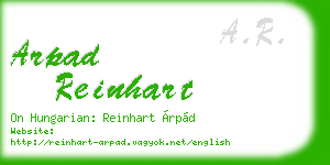 arpad reinhart business card