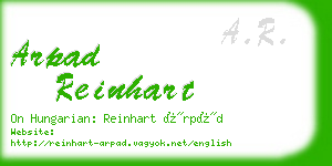 arpad reinhart business card